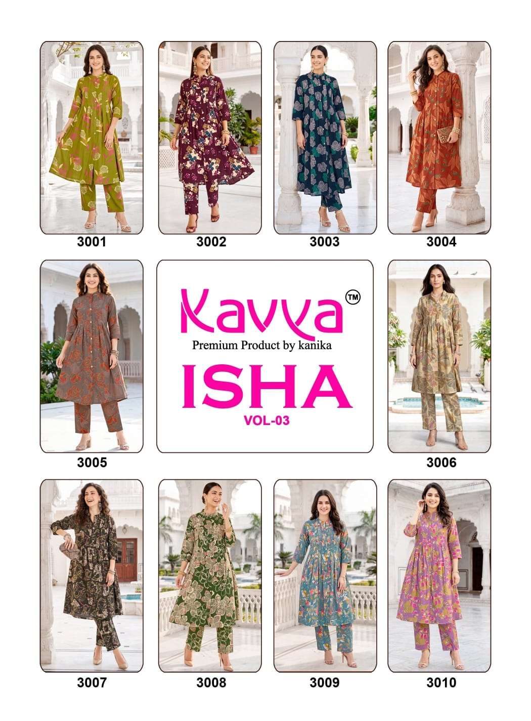 KAVYA ISHA VOL 3 TOP STITCHED PLEATS & CHINESE COLLAR AND POCKET CORD SET DAILY ROUTINE